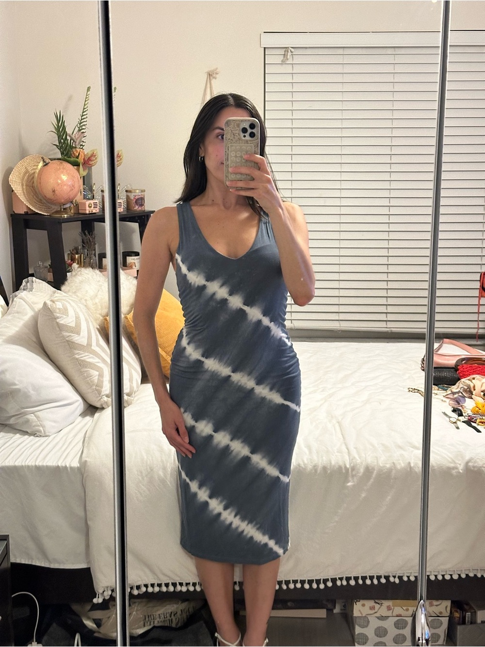 Final Touch Blue Tie-Dye Midi Dress